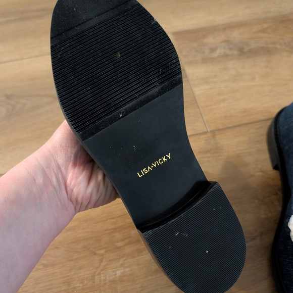 Lisa Vicky Womens Denim Loafers with Gold Bit Accent - Picture 4 of 4